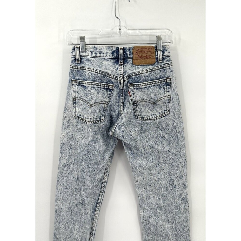 LEVIS 501 jeans acid wash blue 25W 31L US 2 4 vintage 80s 90s high rise straight - Picture 8 of 14